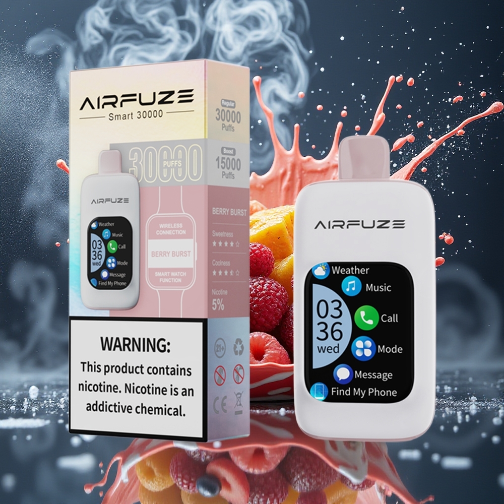 AirFuze Smart 30000 Puffs Disposable Pod Grossister Sverige – 5 Nikotin 900mAh Type-C 201\ TFT-touchskärm Berry Burst