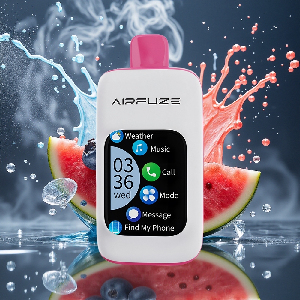 AirFuze Smart 30000 Puffs Disposable Pod Grossister Sverige – 5 Nikotin 900mAh Type-C 201 TFT-touchskärm Blåbär Vattenmelon