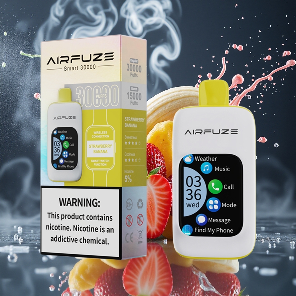 AirFuze Smart 30000 Puffs Disposable Pod med 5 Nikotin 900mAh Batteri  Type-C-laddning – Grossister Sverige Jordgubb Banan