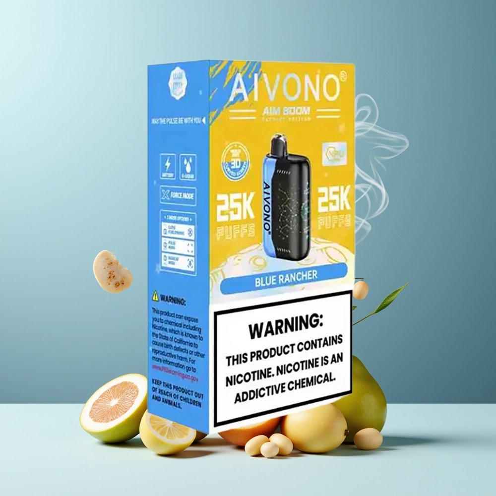 Aivono AIM BOOM 25000 Puffs 28ml 650mAh Type-C grossister Sverige Blå Rancher