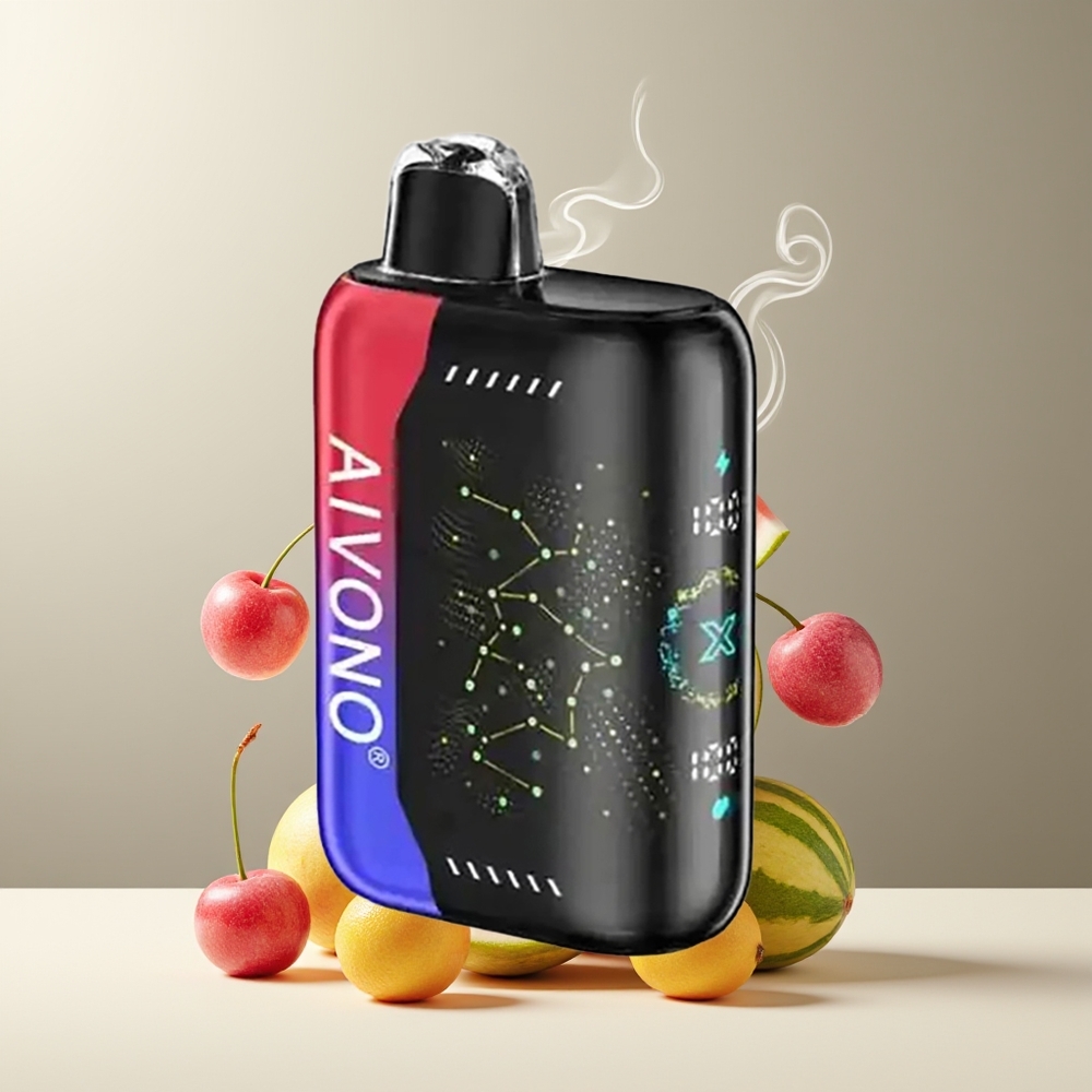 Aivono AIM BOOM 25000 Puffs 28ml 650mAh Type-C grossister Sverige Isvandmelon med kirsebær
