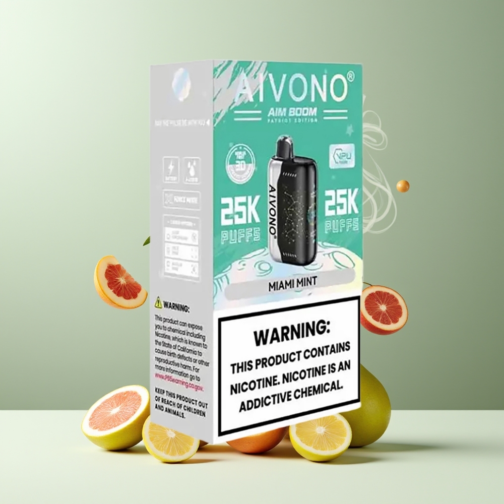 Aivono AIM BOOM 25000 Puffs 28ml 650mAh Type-C grossister Sverige Miami Mint