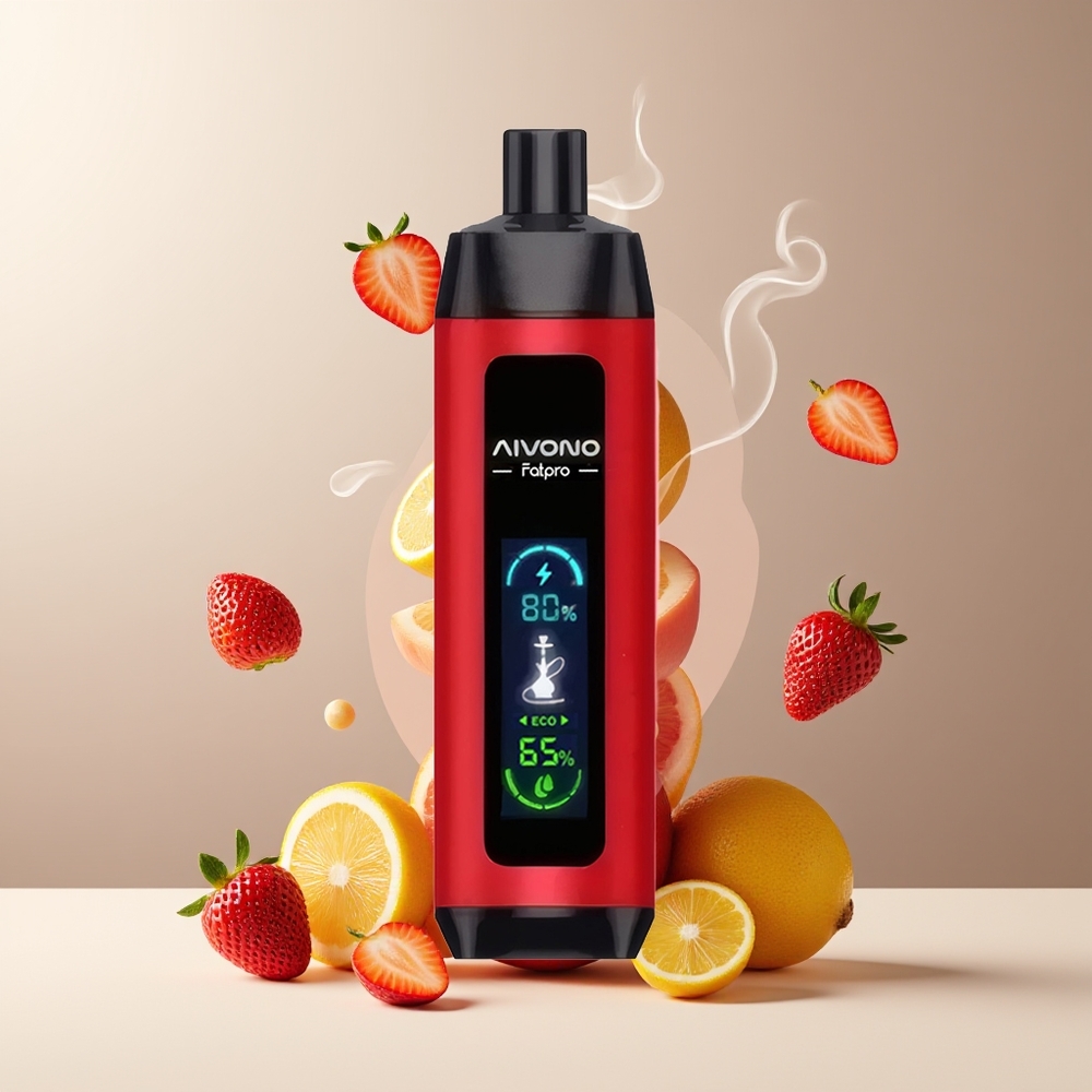 Aivono AIM FATPRO 22000 Puffs grossister Sverige – 28ml E-liquid 10 smaker 600mAh 06 ohm Mesh Coil Jordbær Punch