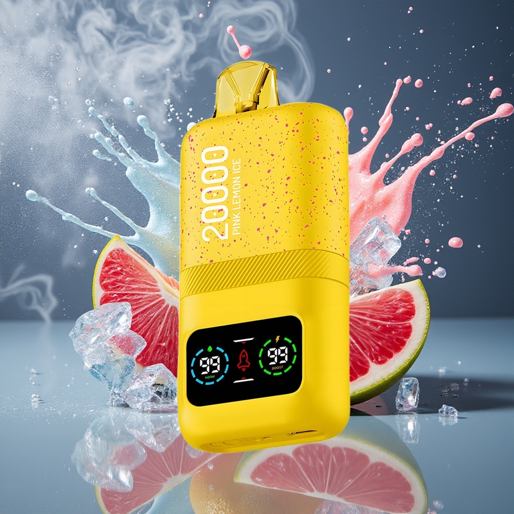Aivono AIM MAGIC 20000 Puffs Grossister Sverige – 26ml E-liquid Dual Mesh Coils LCD Display 10 Smaker Tillgängliga Rosa Citronglass