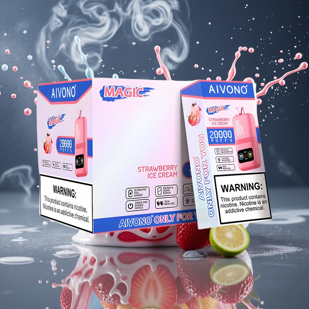 Aivono AIM MAGIC 20000 Puffs Grossister Sverige – 26ml E-liquid Dual Mesh Coils Typ-C-laddning 10 Smaker Tillgängliga