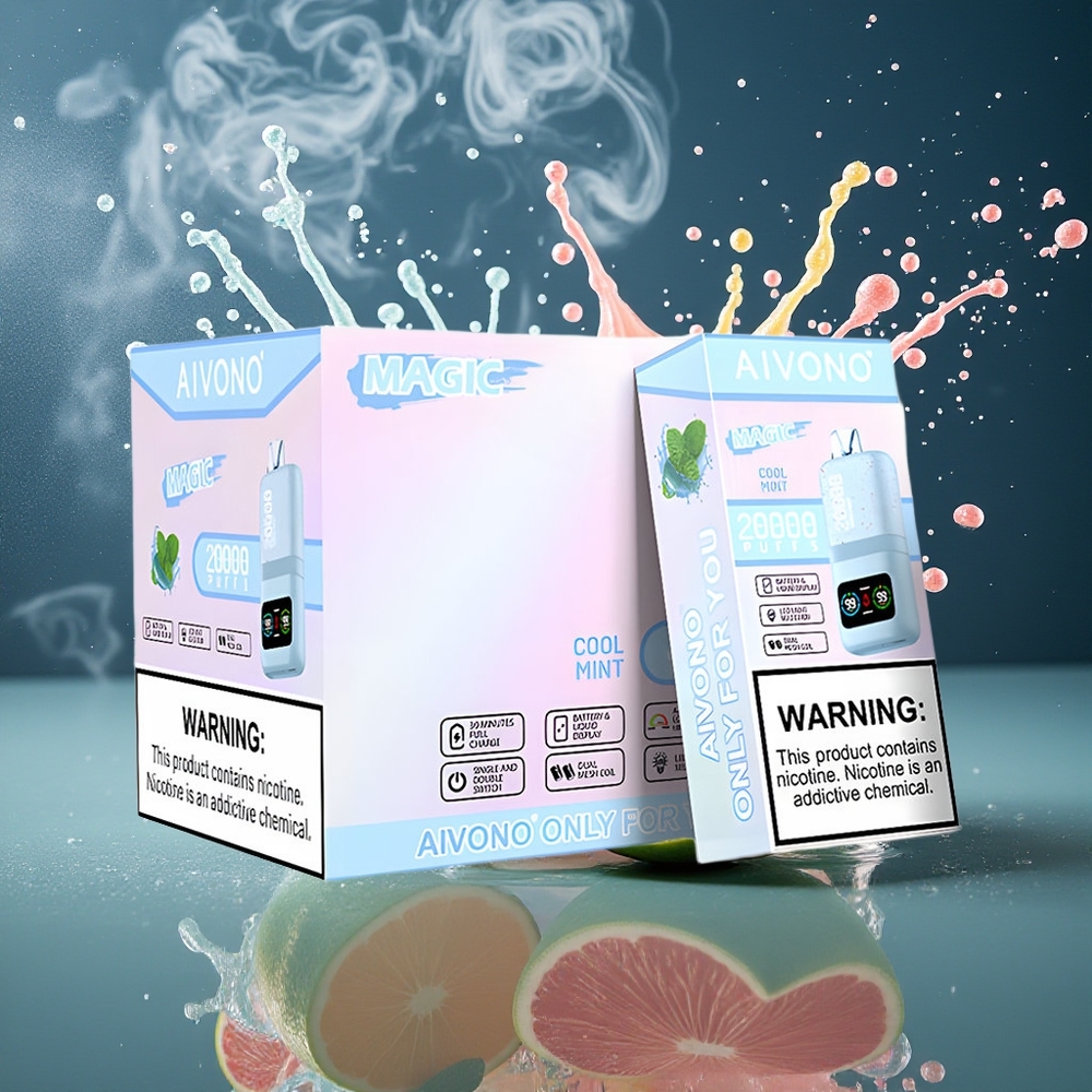 Aivono AIM MAGIC 20000 Puffs grossister Sverige – 26ml E-liquid Dual Mesh Coils LCD-display 10 Smaker Tillgängliga Cool Mint