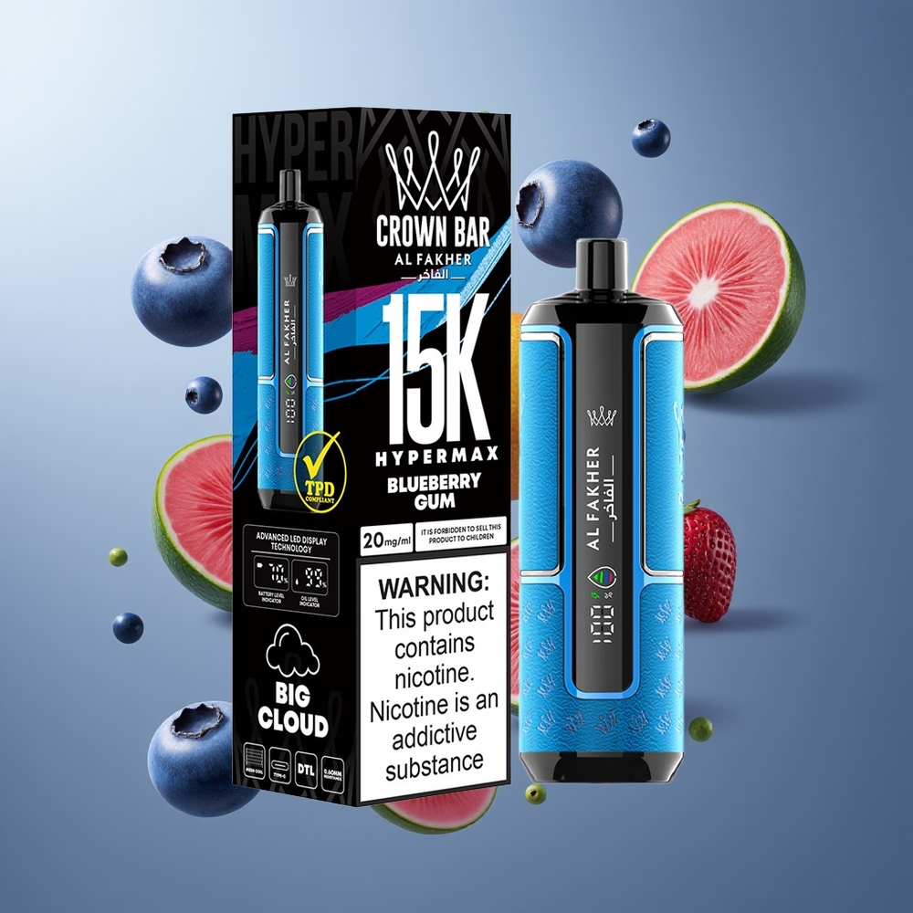 Al Fakher Crown Bar 15K Hypermax 22ml 600mAh Type-C 20mg DTL grossister Sverige