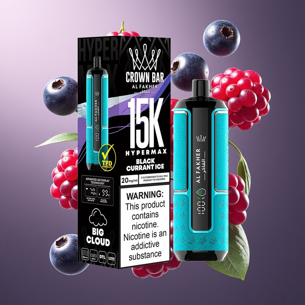 Al Fakher Crown Bar 15K Hypermax vape för engångsbruk Kit 22ml 600mAh 15 000 puff DTL 20mg Grossister Sverige