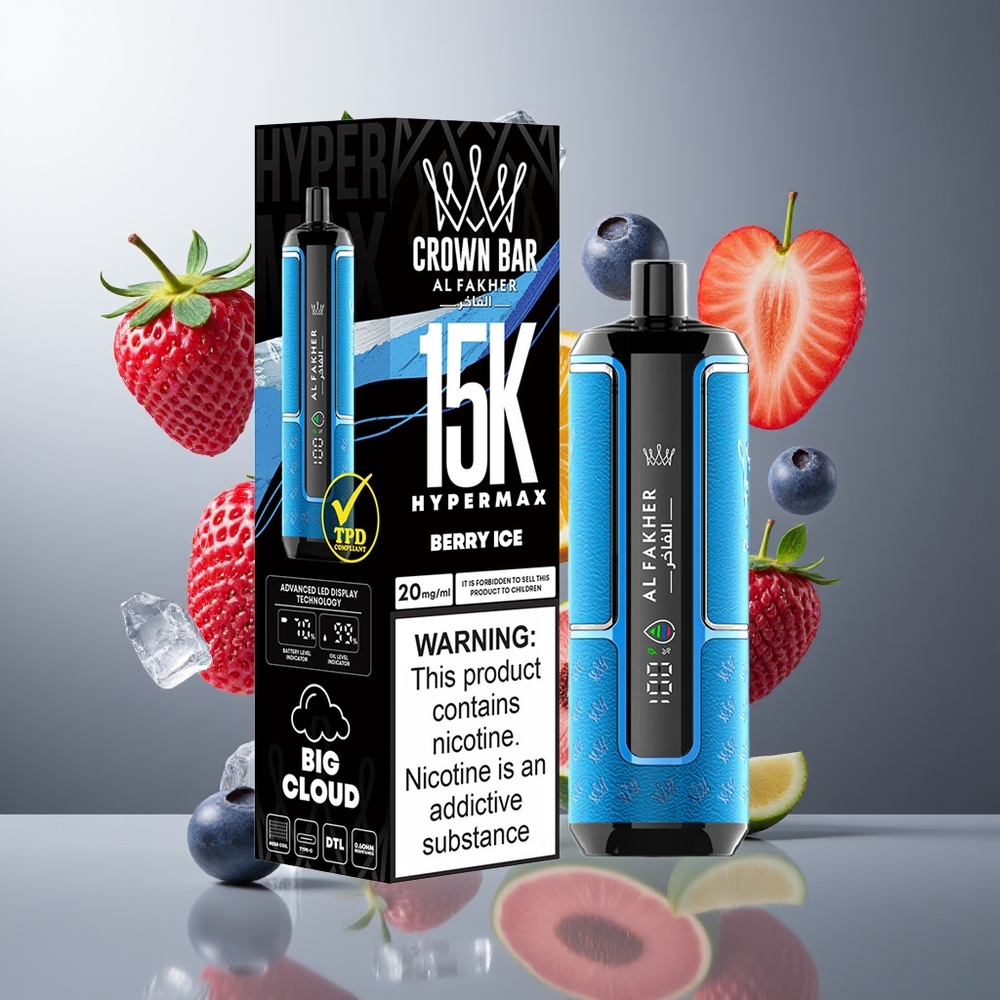 Al Fakher Crown Bar 15K Hypermax vape för engångsbruk Kit 22ml 600mAh 15 000 puff DTL 20mg nicotine grossister Sverige