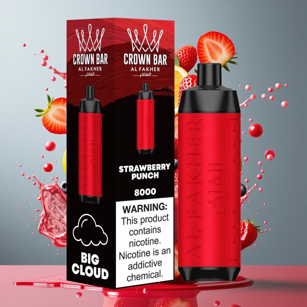 Al Fakher Crown Bar 8000 Crystal Engångsvape - 18ml e-Liquid 8000 Puffs USB Type-C - grossister Sverige