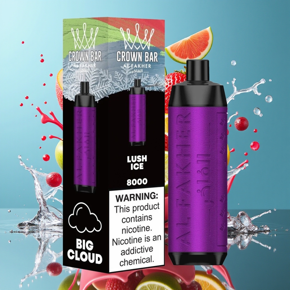 Al Fakher Crown Bar 8000 Crystal Engångsvape - 600mAh Battery 18ml e-Liquid 8000 Puffs - grossister Sverige