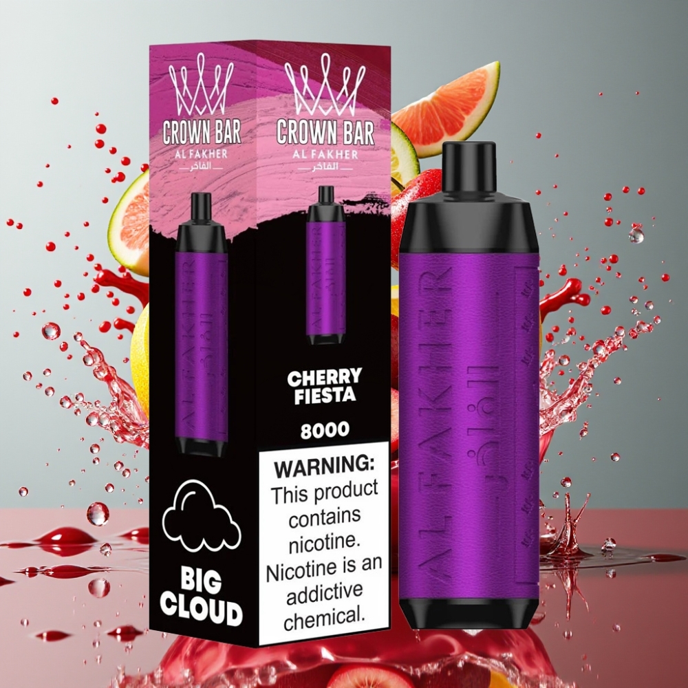 Al Fakher Crown Bar 8000 Crystal Engångsvape - 8000 puffar 18ml e-vätska 5mg nikotin USB-C-laddning - grossister Sverige