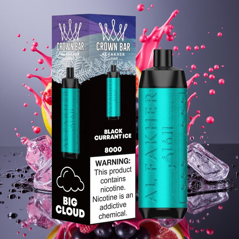 Al Fakher Crown Bar 8000 Crystal Engångsvape grossister Sverige – 18ml e-Liquid 8000 Puff USB-C 5mg Nikotin