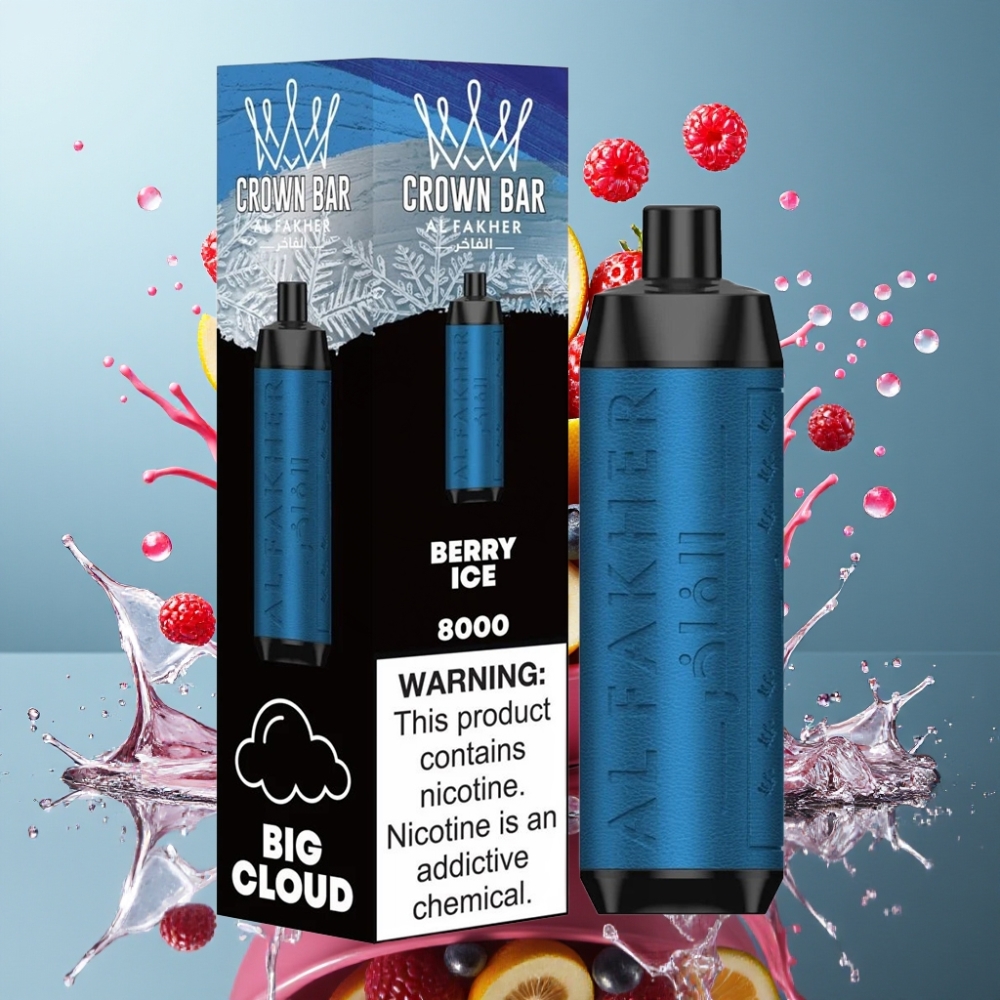 Al Fakher Crown Bar 8000 Crystal Grossister Sverige – 600mAh Batteri 18ml E-vätska 8000 Drag USB-C