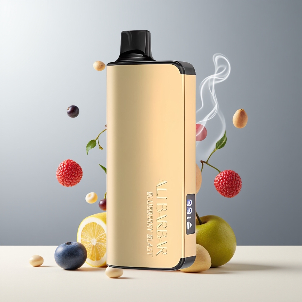 Alibarbar Ingot 9000 Puffs Grossister Sverige – 22ml E-liquid 2350mAh 12 Ohm LED Display Blåbær Blast