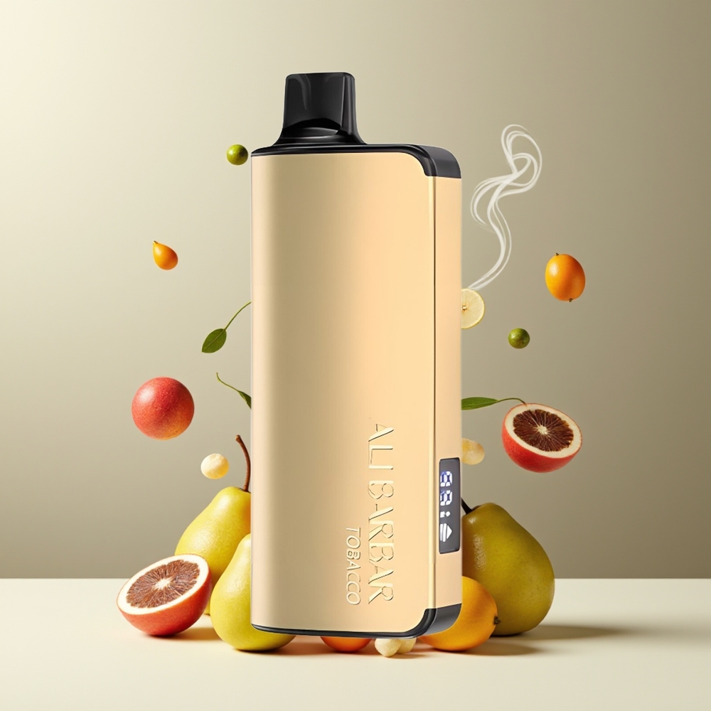 Alibarbar Ingot 9000 Puffs Grossister Sverige – 22ml E-liquid 2350mAh Batteri 12 Ohm Coil LED Display Tobak