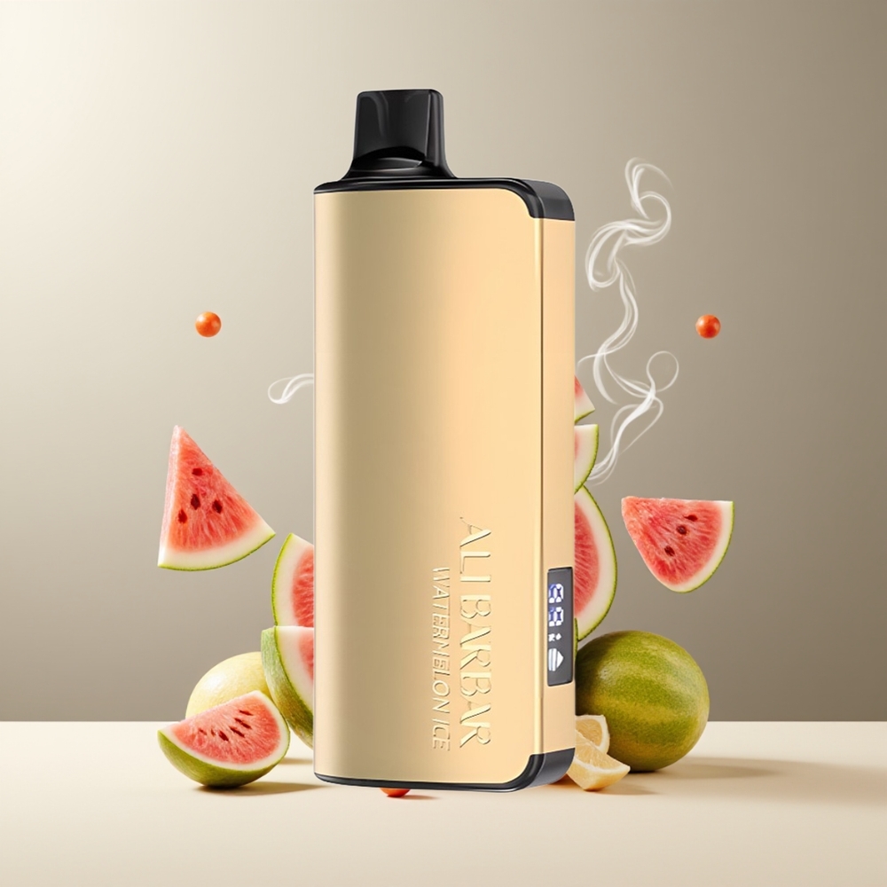 Alibarbar Ingot 9000 Puffs Grossister Sverige – 22ml E-liquid 2350mAh Batteri 12 Ohm Coil LED Display Vandmelonis