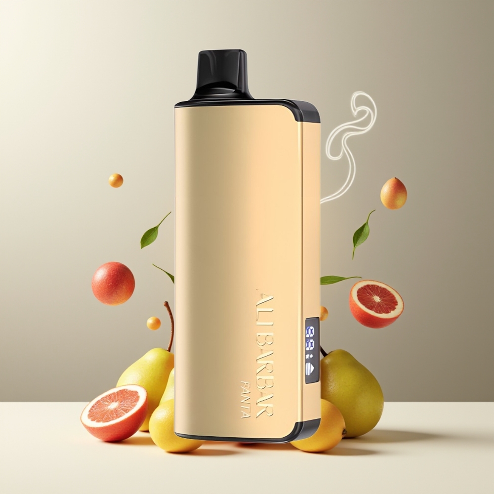 Alibarbar Ingot 9000 Puffs Grossister Sverige – 22ml E-liquid 2350mAh LED Display Fanta