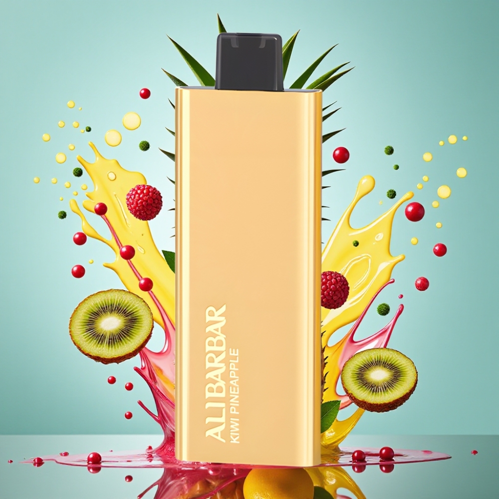 Alibarbar Pandora 7000 Puffs Grossister Sverige – 17 ml E-liquid 10 Ohm Coil 18 Smaker Kiwi-ananas