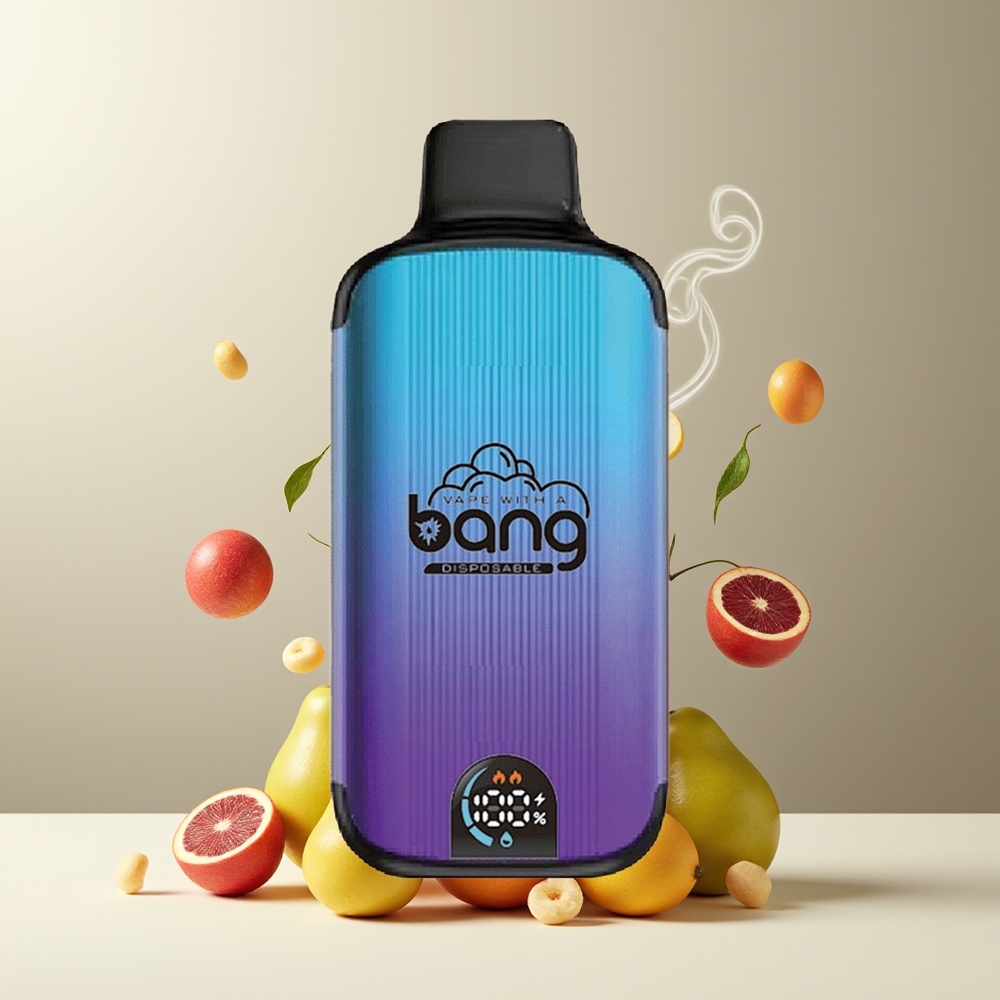 Bang 20000 Puffs Engangs Vape grossister Sverige med 13400 Battery Type-C Charging  Smart Screen Blandede Frugter