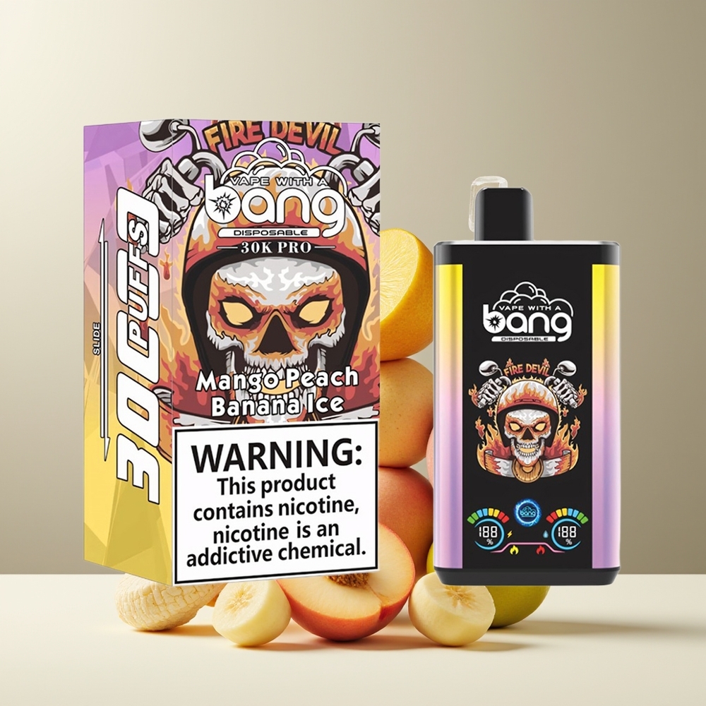 Bang 30K Pro 30000 Puffs 36ml 550mAh Dual-Flavor System Grossister Sverige Mango Fersken  Bananis