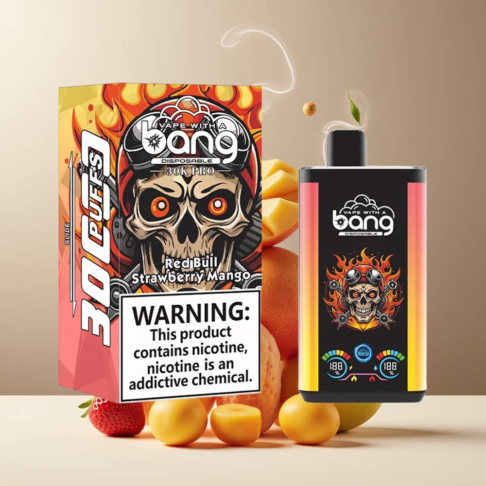 Bang 30K Pro 30000 Puffs 36ml 550mAh Dual-Flavor System Grossister Sverige Red Bull  Jordbær Mango