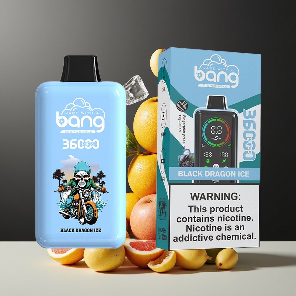 Bang 36000 Power Engangs Vape 36ml 36000 puff 850mAh grossister Sverige Black Dragon Ice