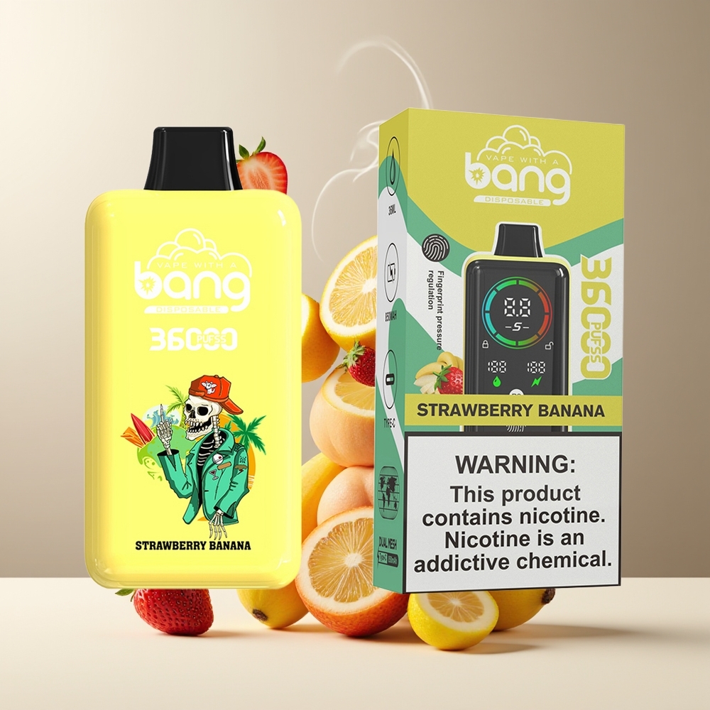 Bang 36000 Power Engangs Vape 36ml 36000 puff 850mAh grossister Sverige Jordbær Banan