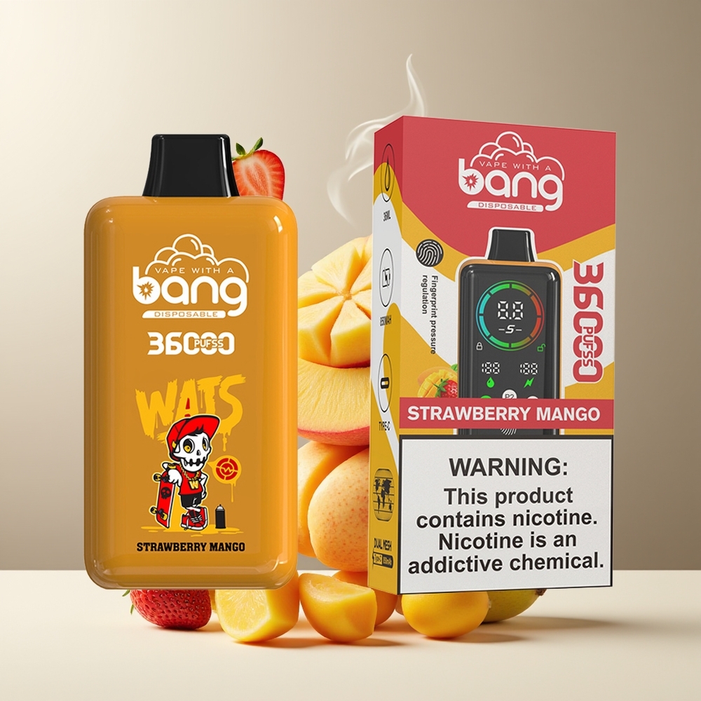 Bang 36000 Power Engangs Vape 36ml 36000 puff 850mAh grossister Sverige Jordbær Mango