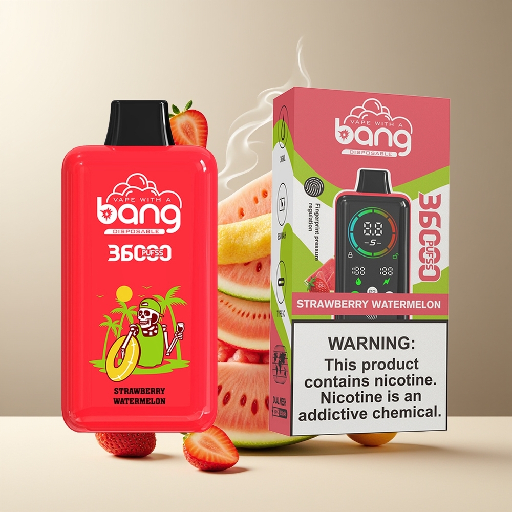 Bang 36000 Power Engangs Vape 36ml 36000 puff 850mAh grossister Sverige Jordbær Vandmelon