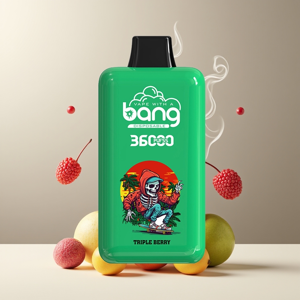 Bang 36000 Power Engangs Vape 36ml 36000 puff 850mAh grossister Sverige Triple Berry