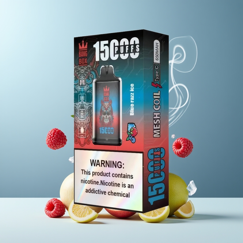 Bang Box 15000 Puffs 23ml E-vätska 0/2/3/5 Nikotin 650mAh Batteri TYPE-C Grossister Sverige 1 låda 10 pcs