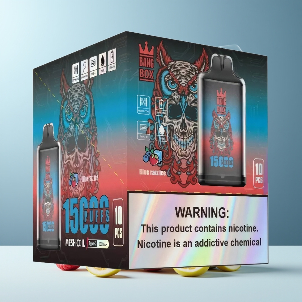Bang Box 15000 Puffs 23ml E-vätska 0/2/3/5 Nikotin 650mAh Batteri TYPE-C Grossister Sverige 1 låda 10 pcs