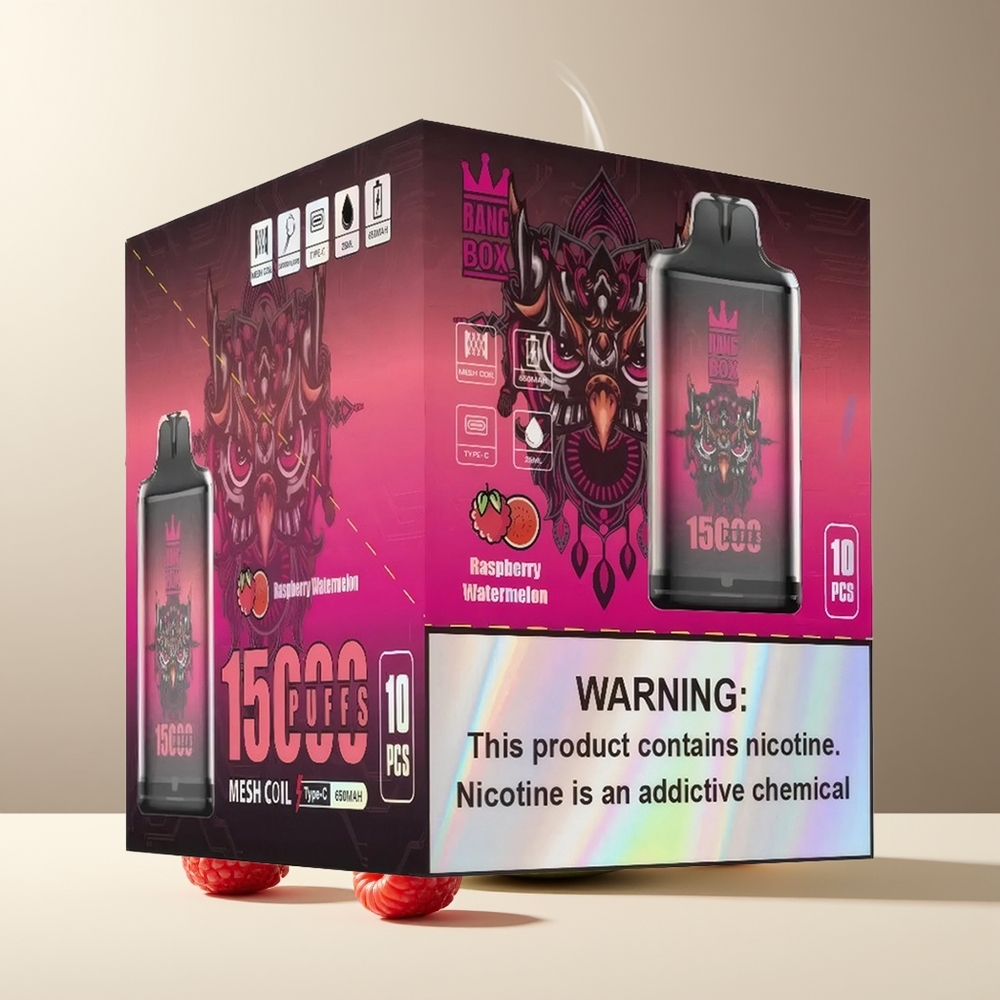 Bang Box 15000 Puffs Grossister Sverige – 23ml E-vätska 0/2/3/5 Nikotin 650mAh Batteri TYPE-C USB 1 låda 10 st