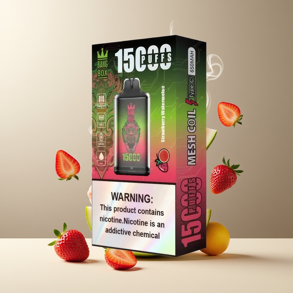 Bang Box 15000 Puffs Grossister Sverige – 23ml E-vätska 650mAh Battery TYPE-C Laddning 1 låda 10 pcs