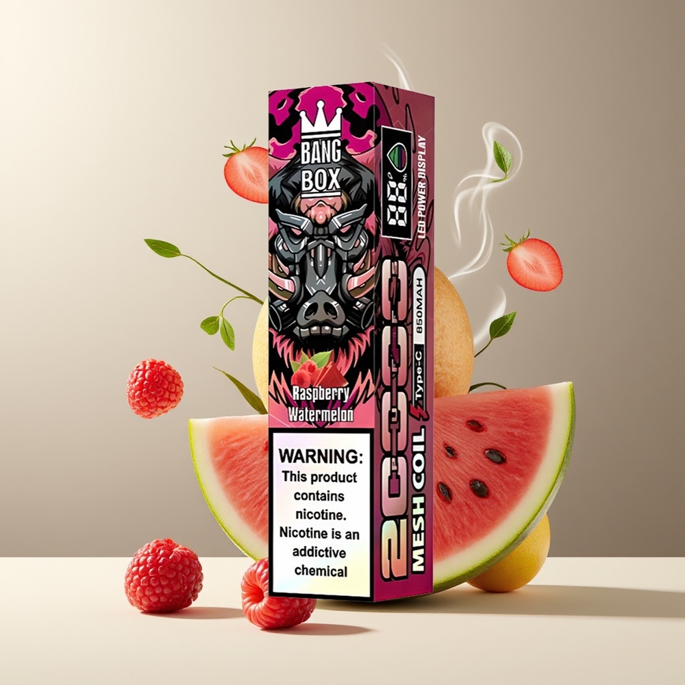 Bang Box 20000 Puffs Grossister Sverige – 35ml E-Liquid 12 Smaker Mesh Coil 850mAh