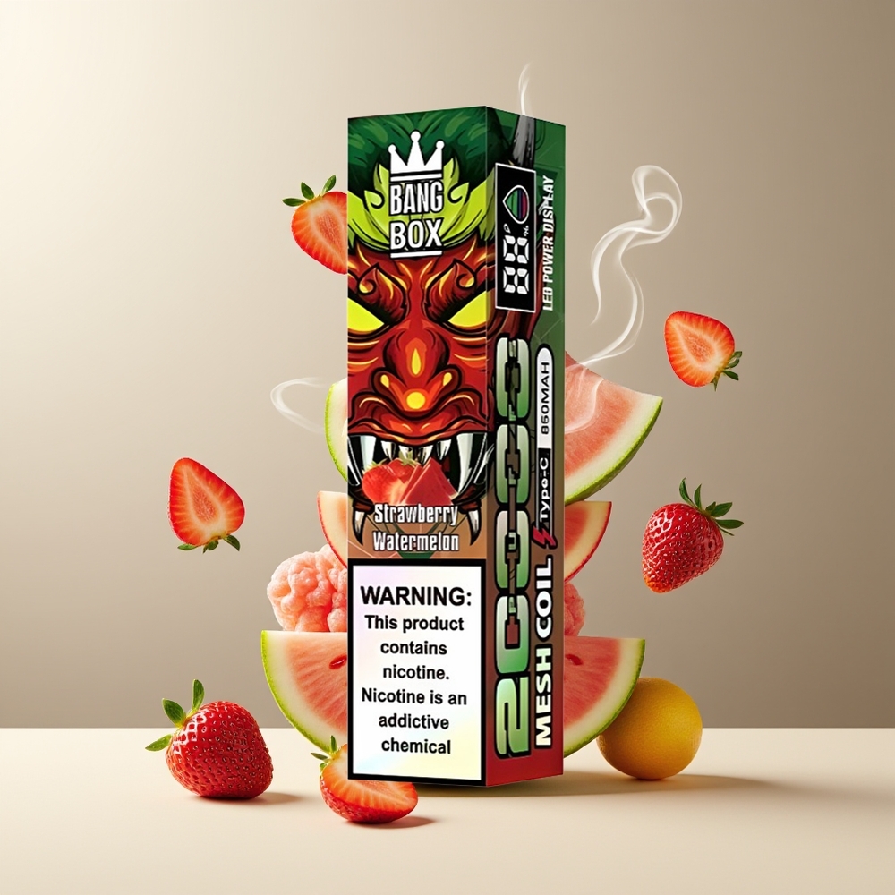 Bang Box 20000 Puffs Grossister Sverige – 35ml E-Liquid 12 Smaker Mesh Coil 850mAh