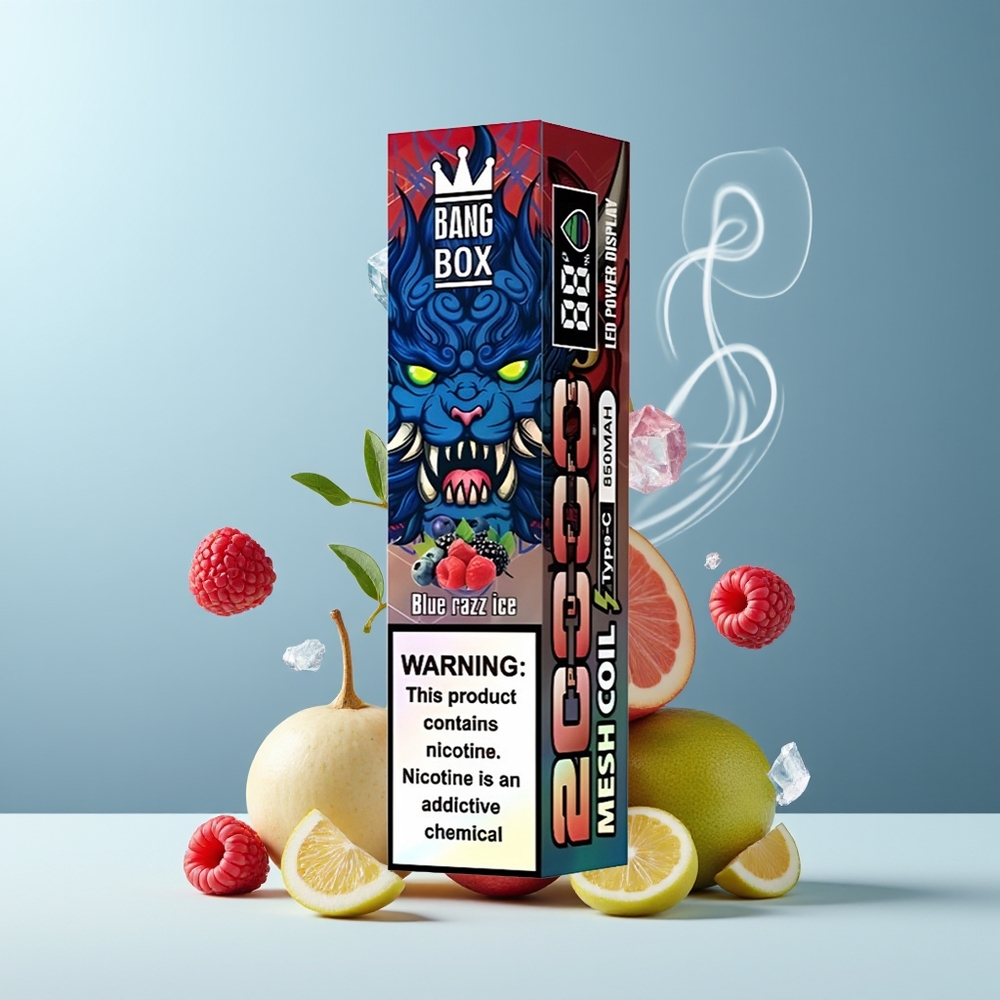 Bang Box 20000 Puffs Grossister Sverige – 35ml E-Liquid 12 Smaker Smart Skärm Mesh Coil