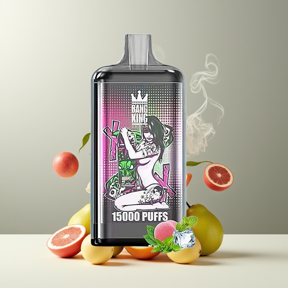 Bang King 15000 Puffs - 21ml E-Liquid 550 mAh batteri färgglad design - Grossister Sverige