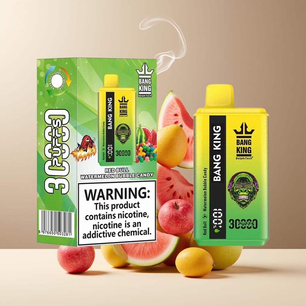 Bang King 30000 Puffs 36ml 550mAh Type-C grossister Sverige Red Bull Vandmelon Bubble Candy
