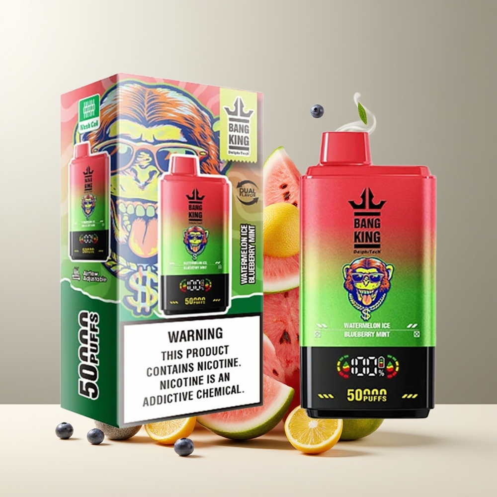 Bang King 50000 Engangs Vape grossister Sverige med 50ml e-vätska 850mAh batteri  Type-C laddning