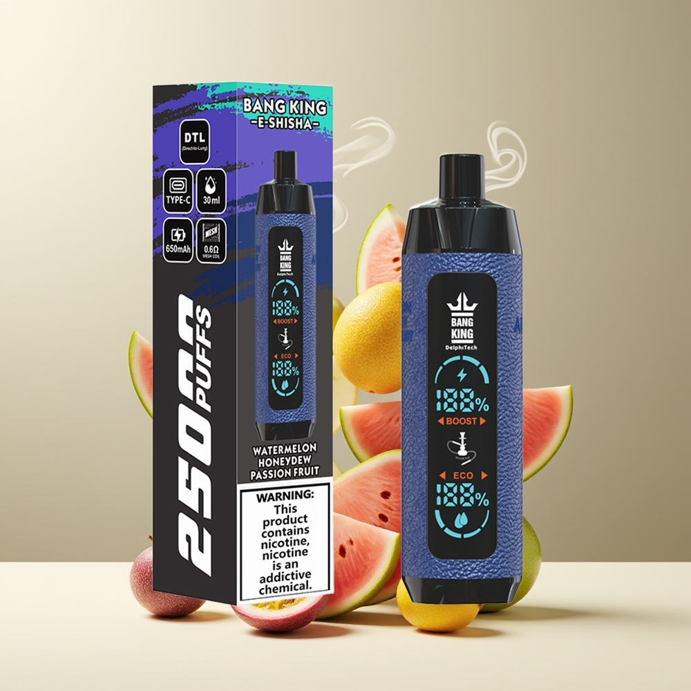 Bang King Shisha 25000 Puffs 30ml 650 mAh 06 Ohm Type-C grossister Sverige