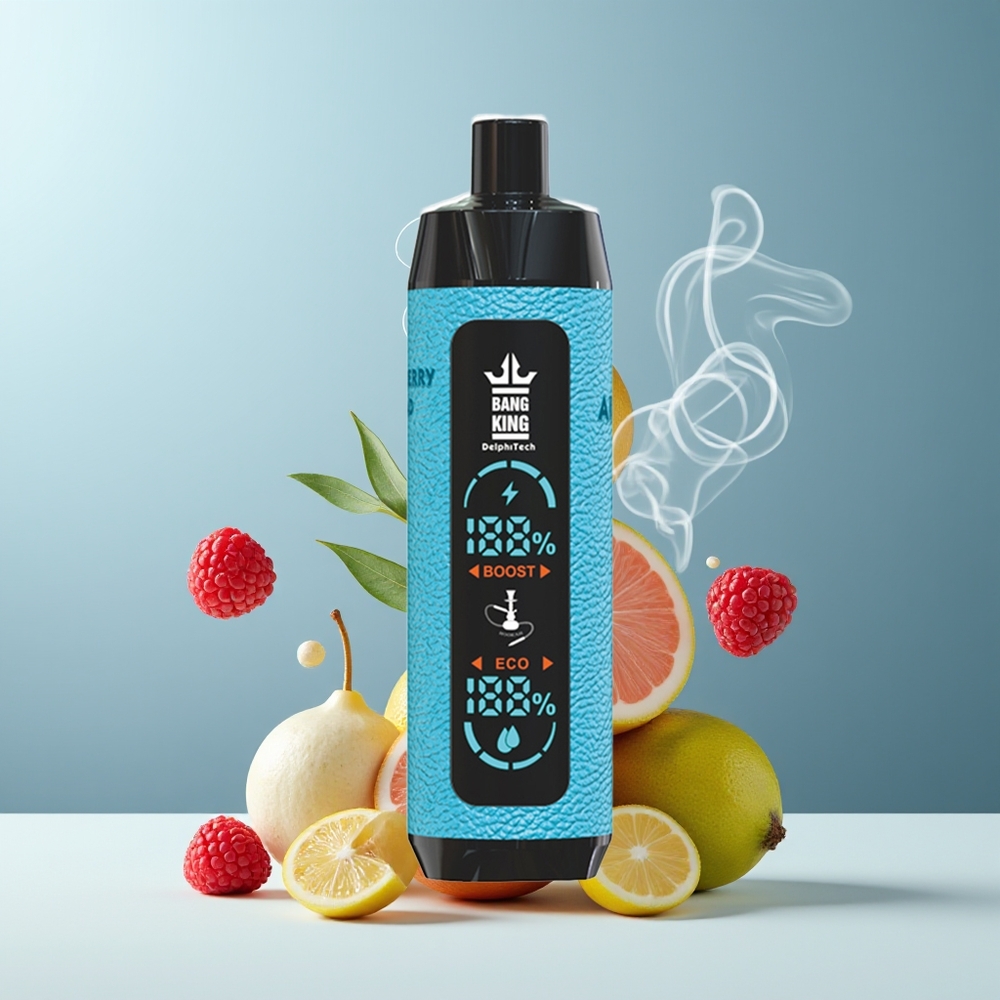 Bang King Shisha 25000 Puffs 30ml 650 mAh Type-C grossister Sverige Blå Hindbær Lemonda