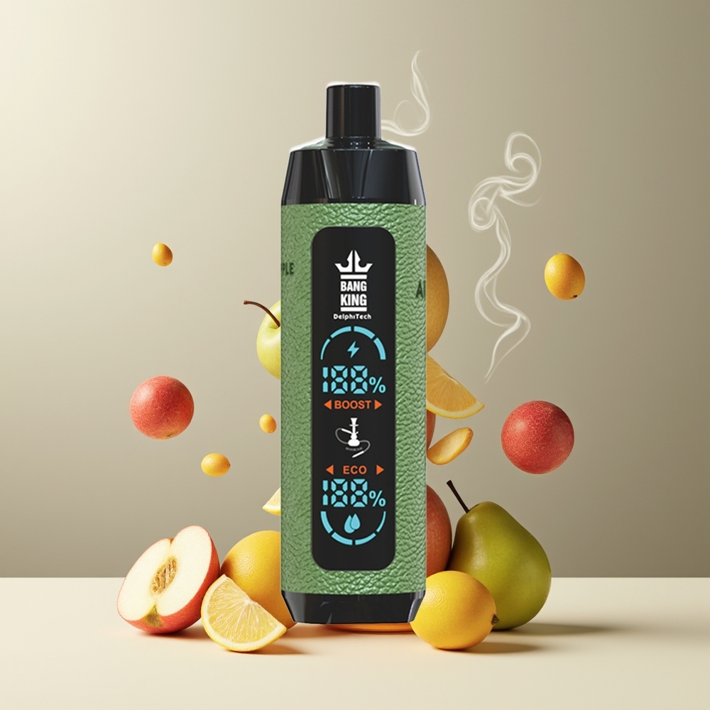 Bang King Shisha 25000 Puffs 30ml 650 mAh Type-C grossister Sverige Dobbelt Æble