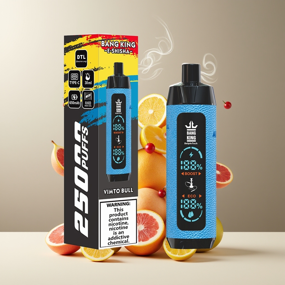 Bang King Shisha 25000 Puffs 30ml 650mAh Type-C 06 Ohm grossister Sverige