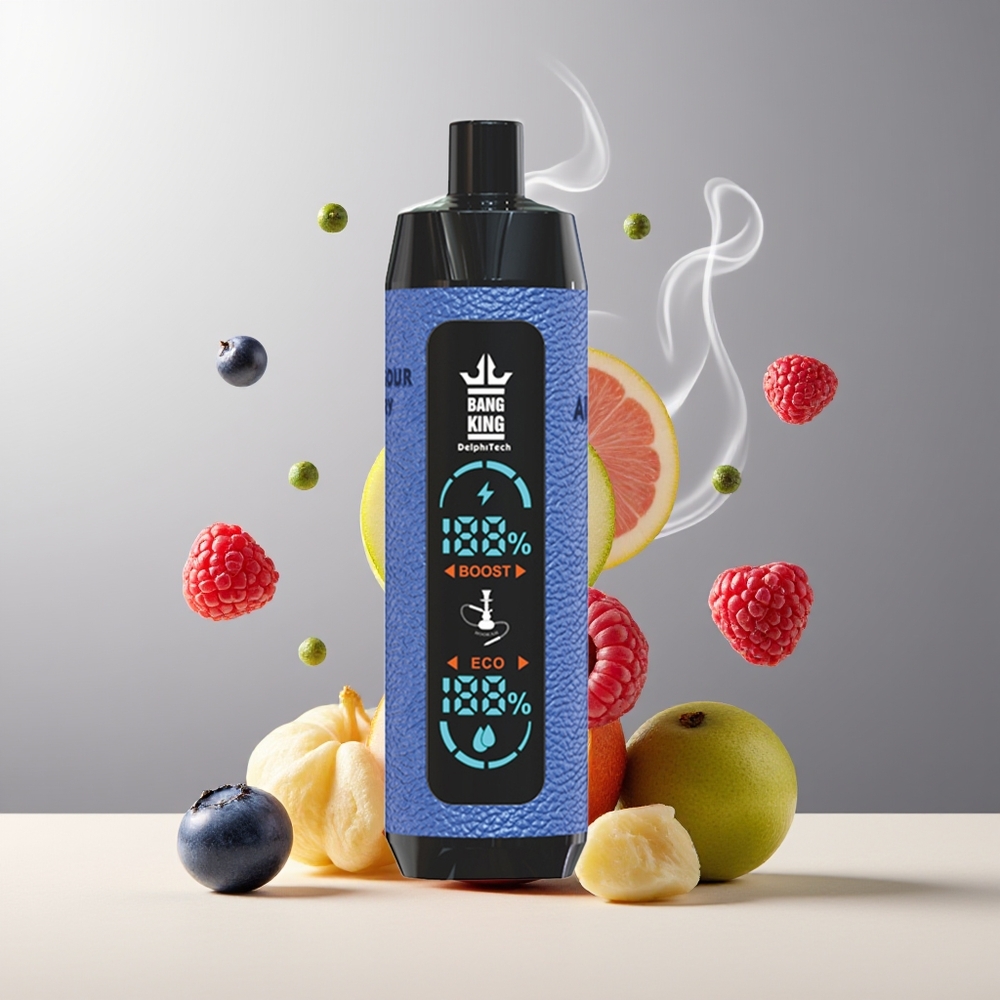 Bang King Shisha 25000 Puffs 30ml 650mAh Type-C grossister Sverige Blåbær Sur Hindbær
