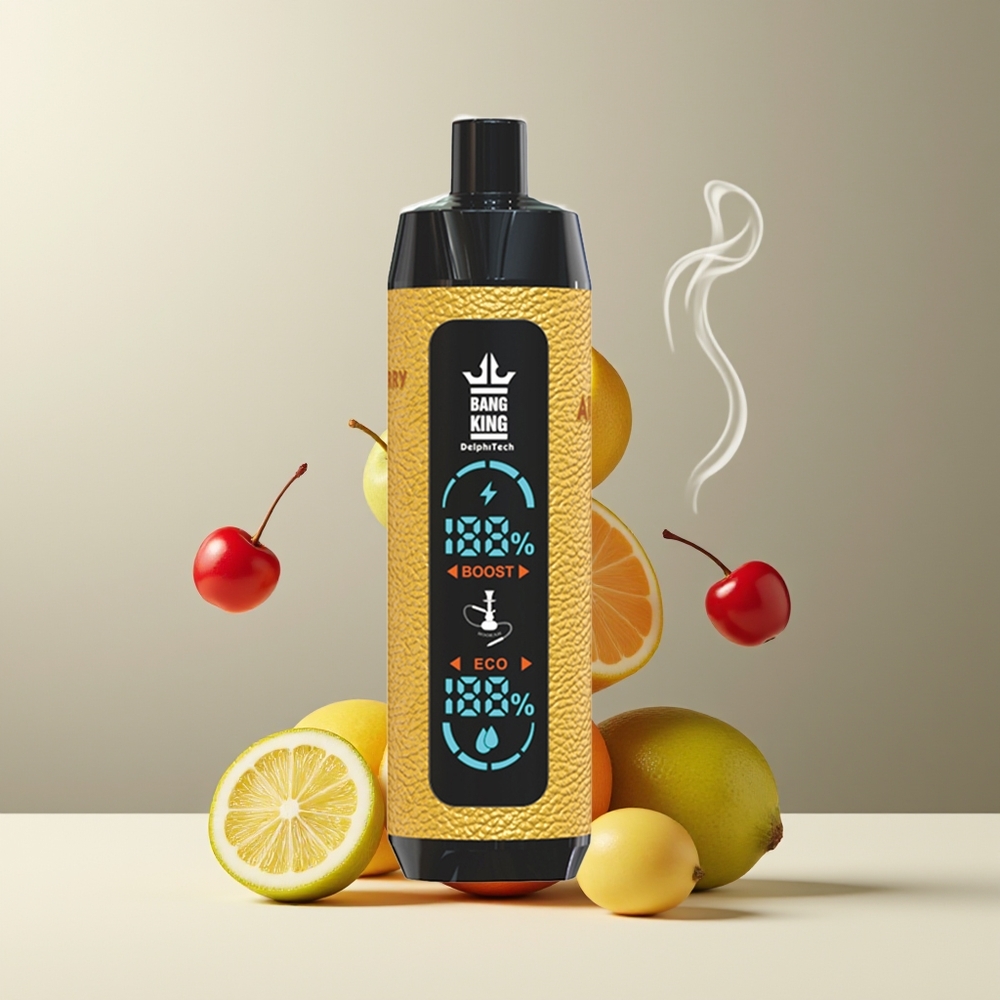 Bang King Shisha 25000 Puffs 30ml 650mAh Type-C grossister Sverige Citron Kirsebær