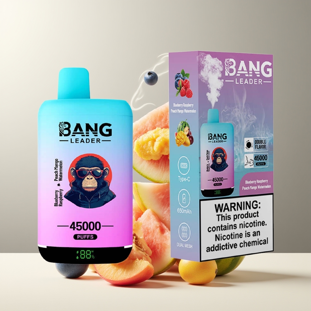 Bang Leader 45000 Puffs Engangs Vape grossister Sverige – Smart Skärm Typ-C USB Dubbelsmak 2-i-1 Design