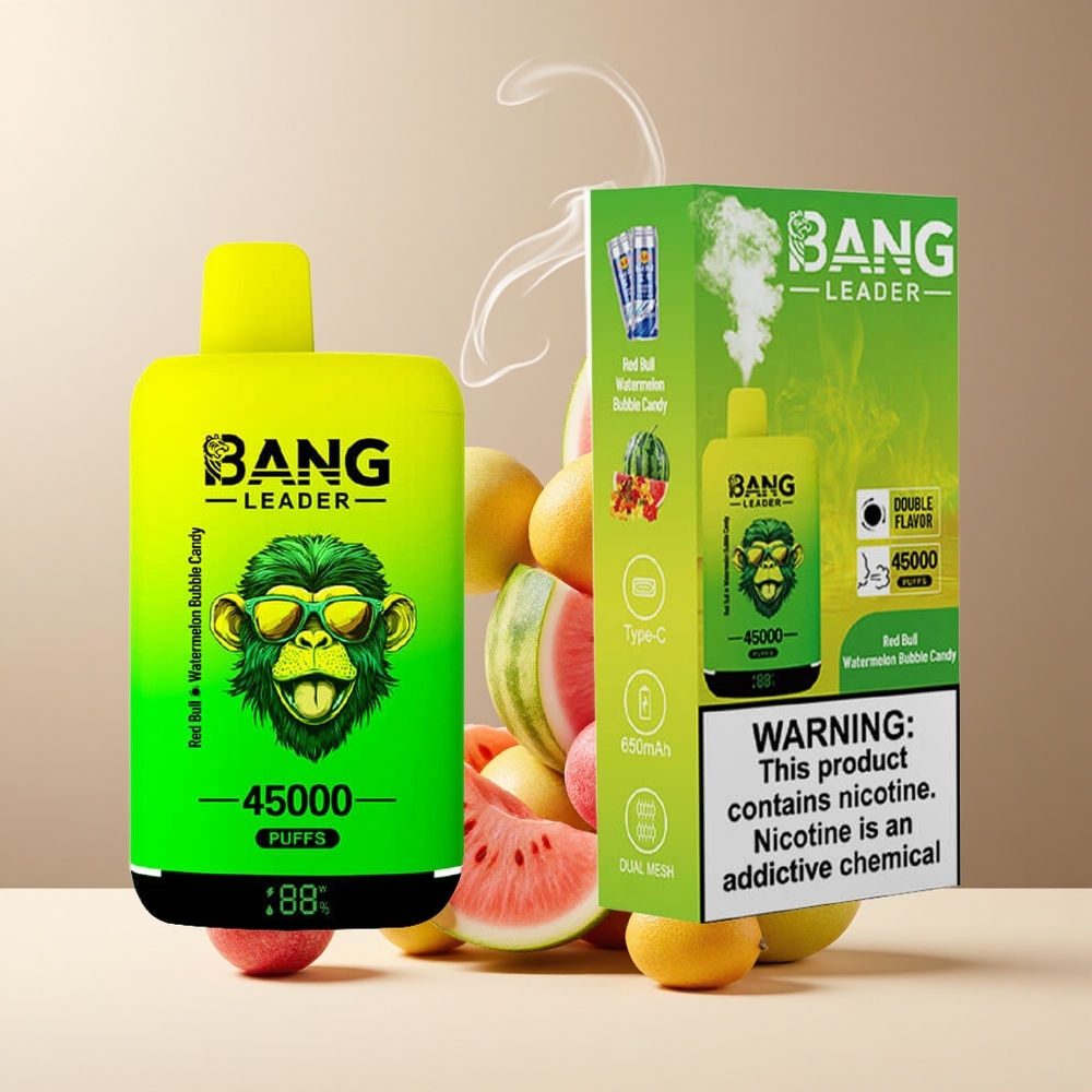 Bang Leader 45000 Puffs Grossister Sverige – Smart Skärm Typ-C USB Dubbl Smak 2-i-1 Design