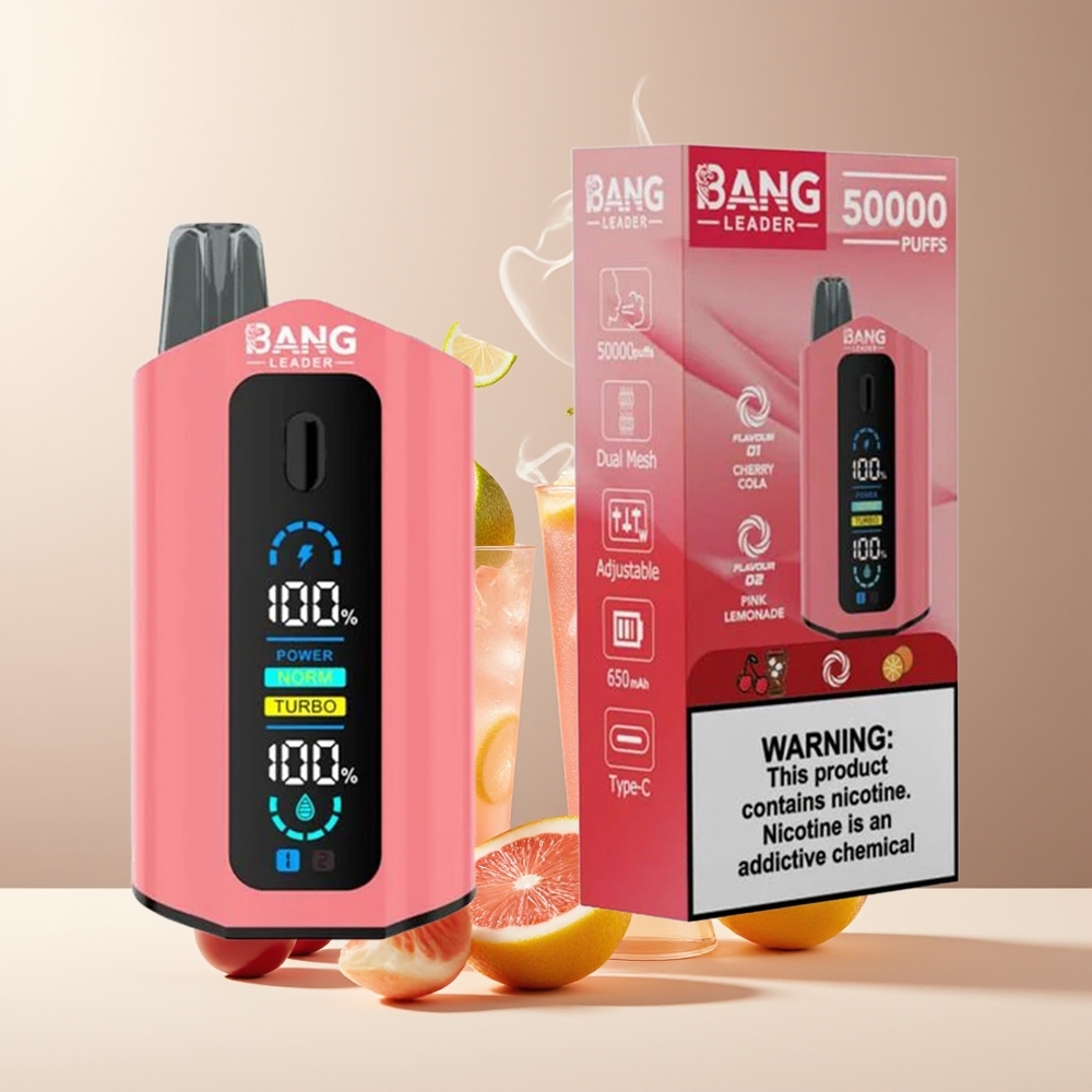 Bang Leader 50000 Puffs Engangs Vape grossister Sverige – 13400mAh 36ml E-liquid 2-i-1 Smaker